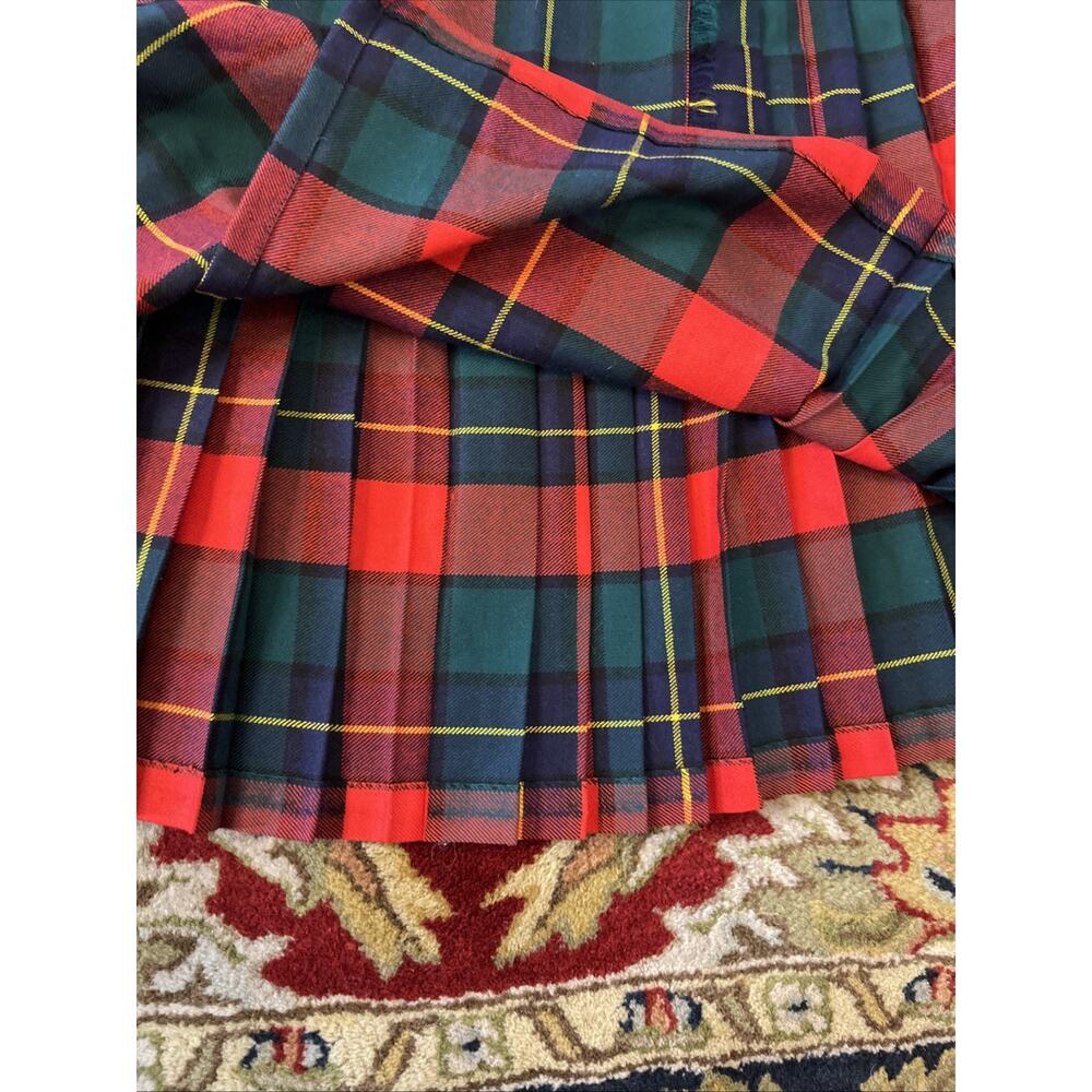 Vintage 100% Wool Skirt Women's M 8/10 Plaid Pleated Midi Maxi Tartan Lot Of 2 - Picture 13 of 14
